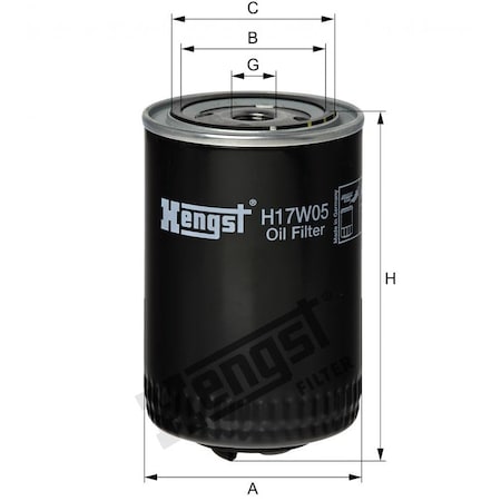 Hengst Oil Filter, H17W05 H17W05